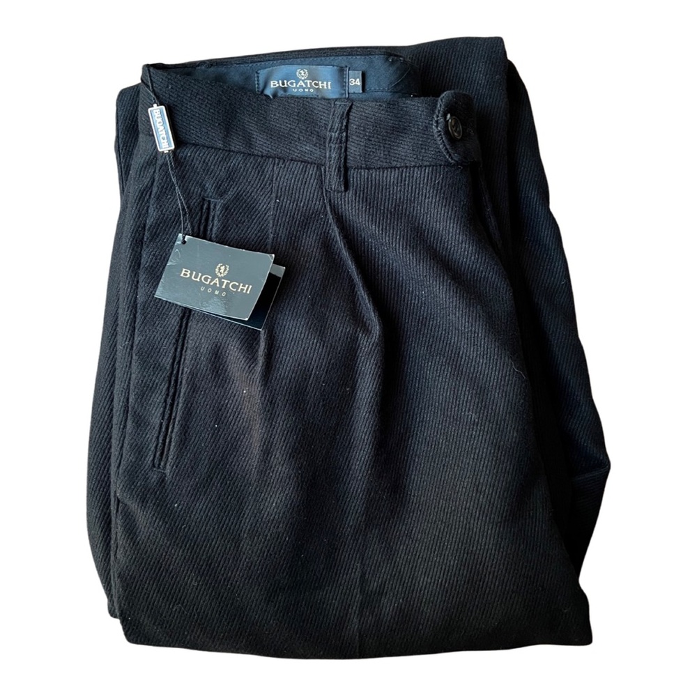 BUGATCHI Uomo Men’s Designer Black Pants, Size 34, NWT